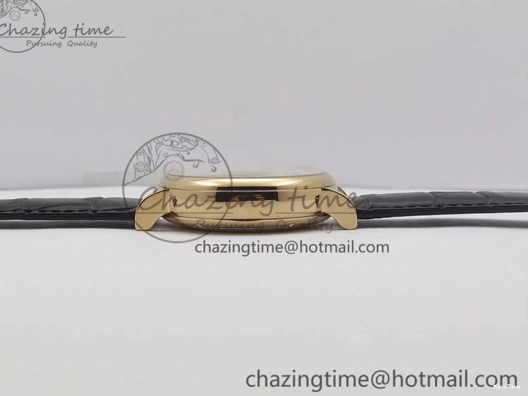 MIROTIME 0106 Portofino Chrono RG ZF 1:1 Best Edition Blue Dial Gold Markers on Black Leather Strap A FlexibleFit 7112